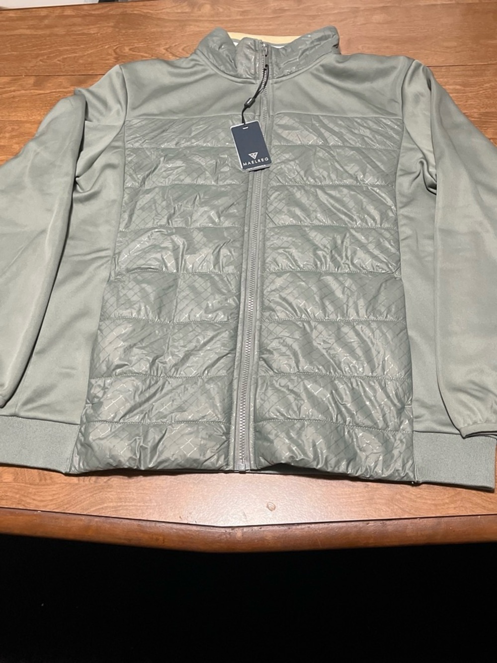 Men's Quilted Front Puffer Jacket in Sage Green by Valtero